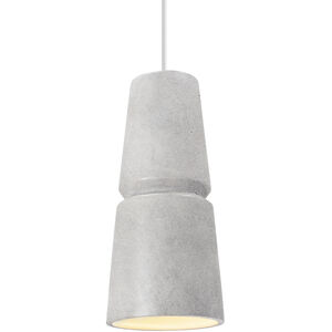 Radiance Collection 1 Light 6 inch Matte Black and Concrete and White Pendant Ceiling Light
