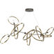 Celesse 6 Light 59.7 inch Dark Smoke and Soft Gold Pendant Ceiling Light in Dark Smoke/Soft Gold