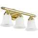 Neptune 3 Light 19 inch Polished Brass Bath Vanity Wall Light