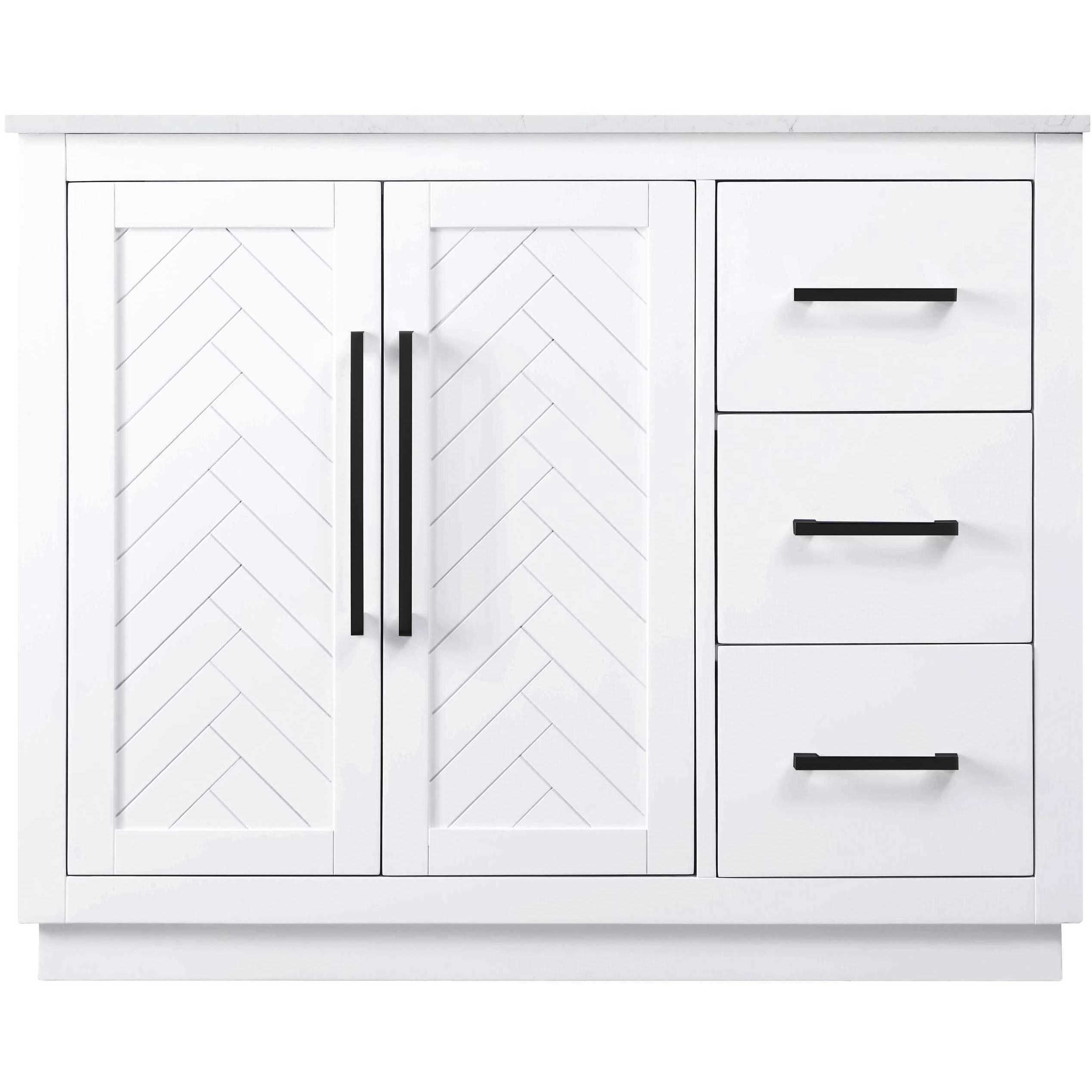 Chase 42 X 34 inch White Bathroom Vanity Cabinet