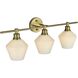 Gene 3 Light 28 inch Satin Gold Bath Sconce Wall Light