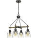 Aosta 4 Light 5 inch Wood and Iron Chandelier Ceiling Light