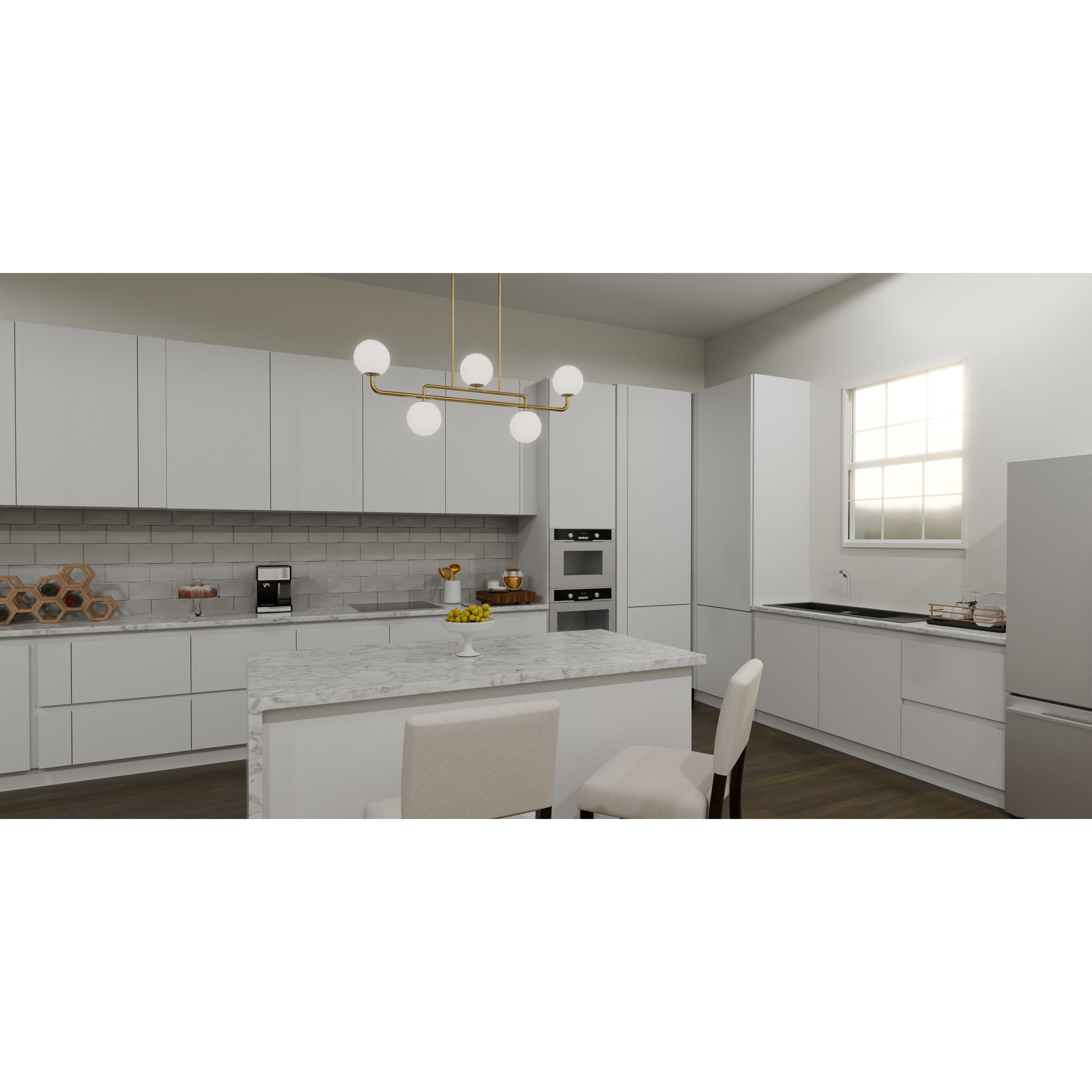 Regis 5 Light 40 inch Brushed Gold Island Light Ceiling Light, Medium