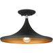 Waldorf 1 Light 14 inch Black with Brushed Nickel Finish Accents Semi-Flush Ceiling Light in Black with Brushed Nickel Accent