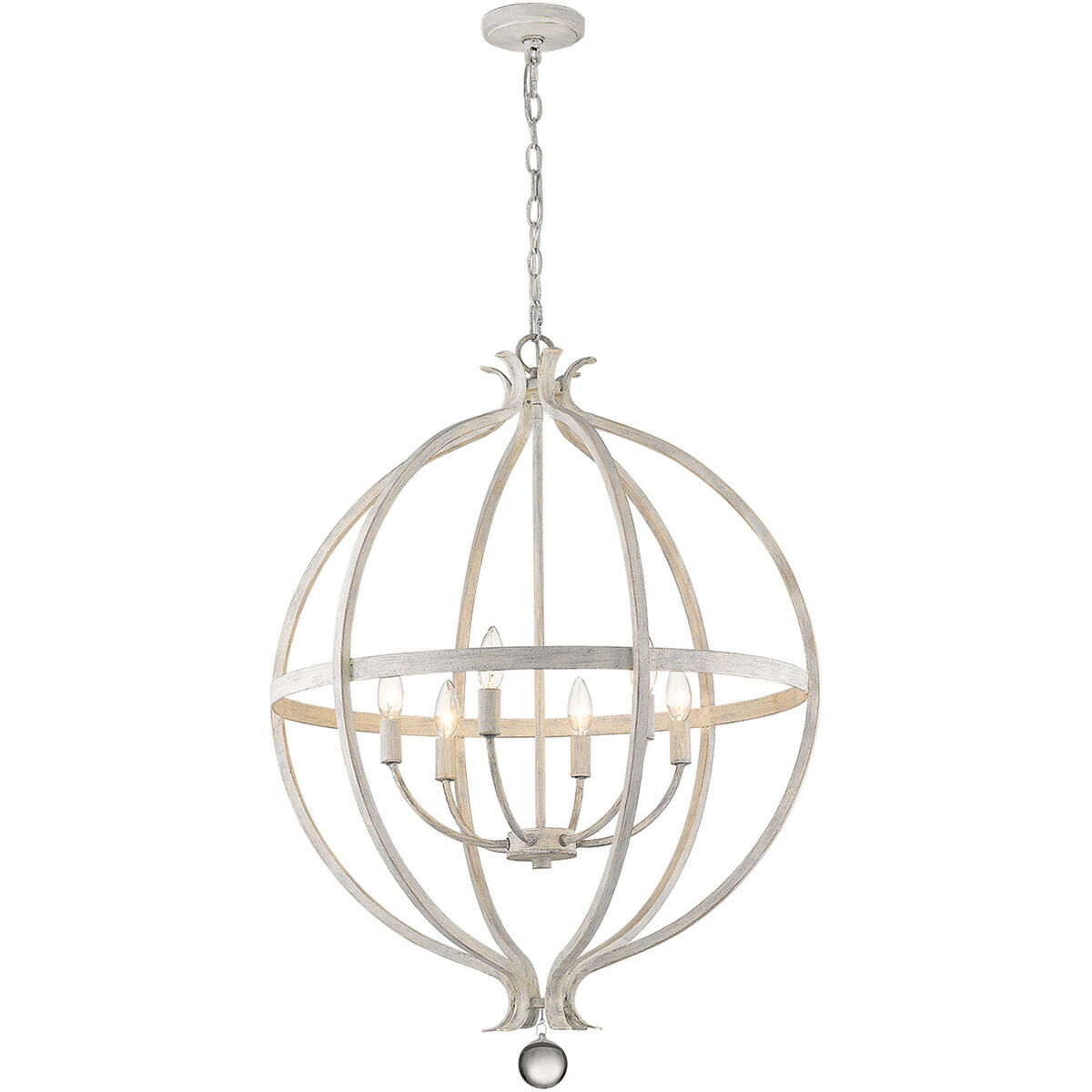 Callie 6 Light 26 inch Country White Pendant Ceiling Light