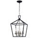 Lacey 4 Light 12 inch Polished Chrome and Black Pendant Ceiling Light