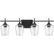 Octave 4 Light 28.75 inch Black Bathroom Vanity Light Wall Light, Essentials
