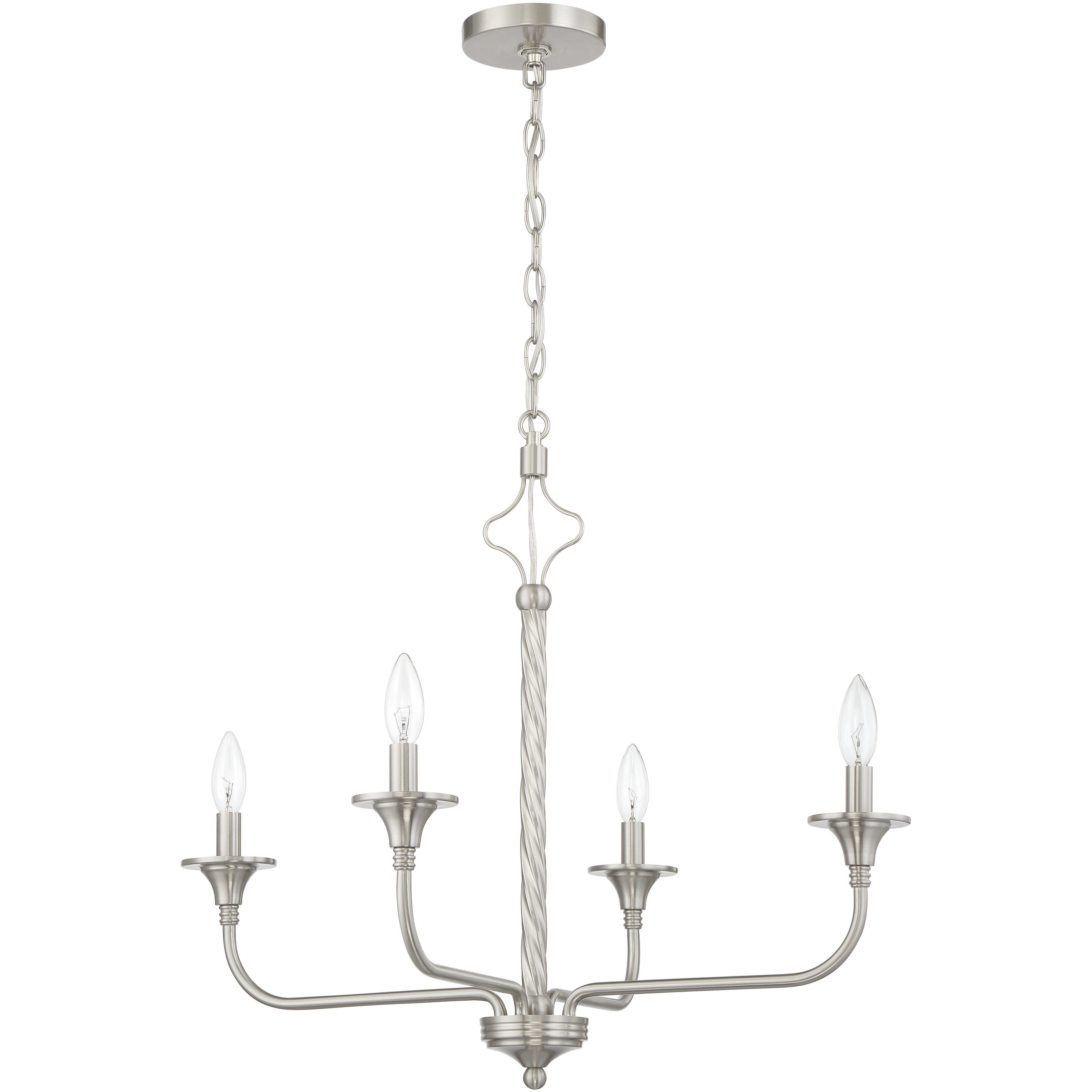 Jolenne 4 Light 26 inch Brushed Polished Nickel Chandelier Ceiling Light