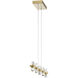 Arabella LED 2.5 inch Champagne Gold Chandelier Ceiling Light, Linear (Single)