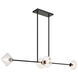 Novo 4 Light 12.75 inch Black Pendant Ceiling Light in Black and Clear