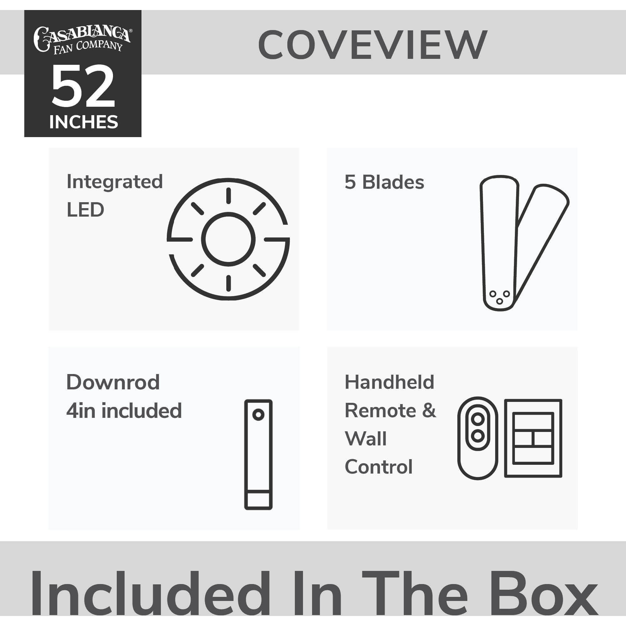 Coveview 52 inch Cream Outdoor Ceiling Fan