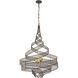 Flow 6 Light 26 inch Gold Pendant Ceiling Light in Matte Black/French Gold