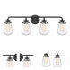 Elliott 4 Light 32 inch Matte Black Bath Bar Wall Light