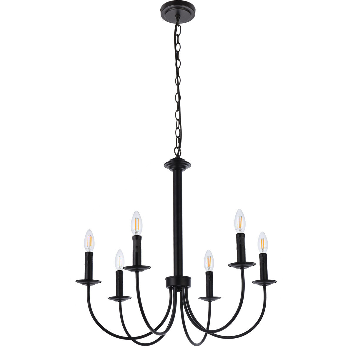 Brielle 6 Light 26 inch Black Pendant Ceiling Light