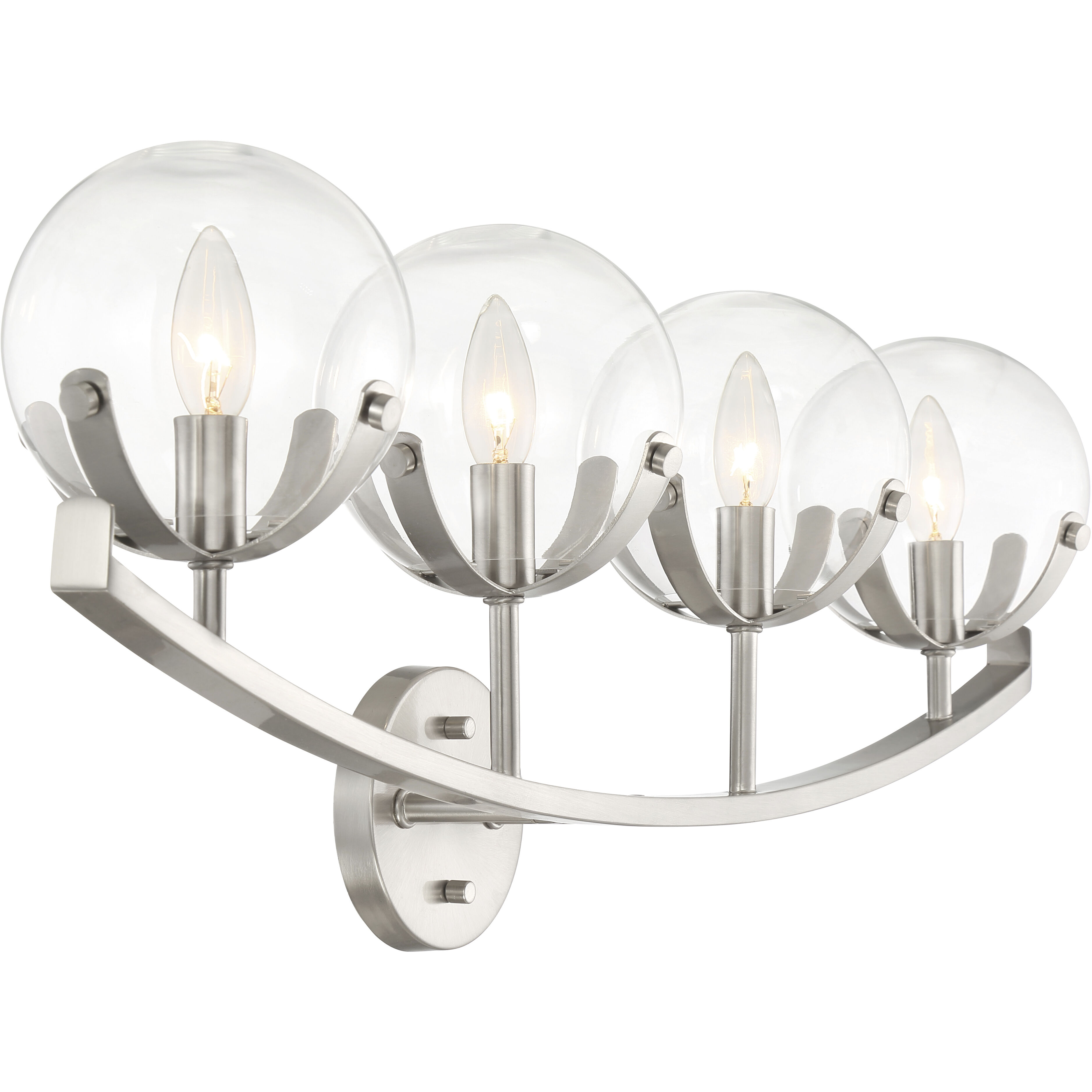 Spyglass 4 Light 30 inch Satin Platinum Bath Light Wall Light