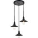 Etude 3 Light 19.3 inch Black Pendant Ceiling Light