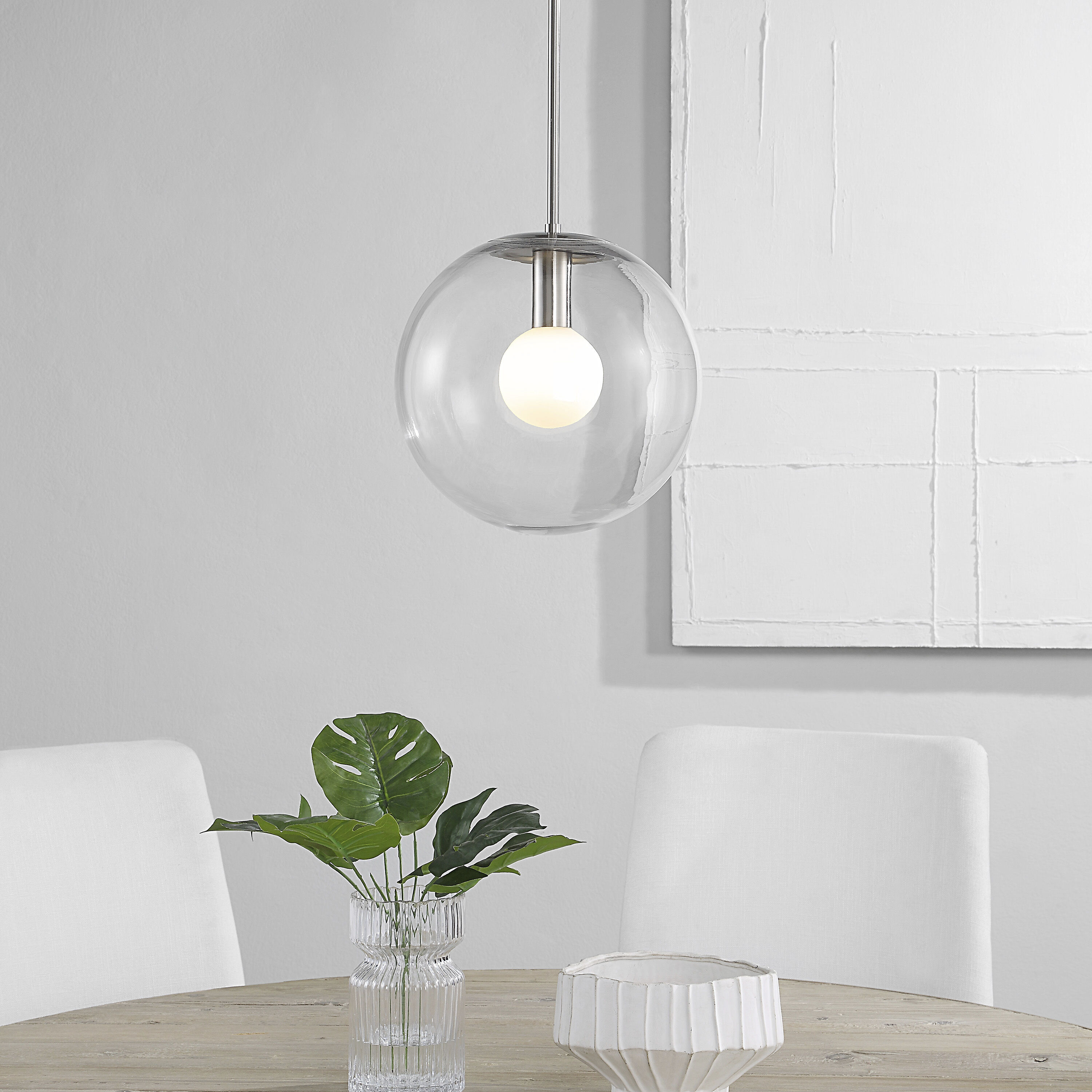 Quince LED 11.75 inch Satin Nickel Pendant Ceiling Light