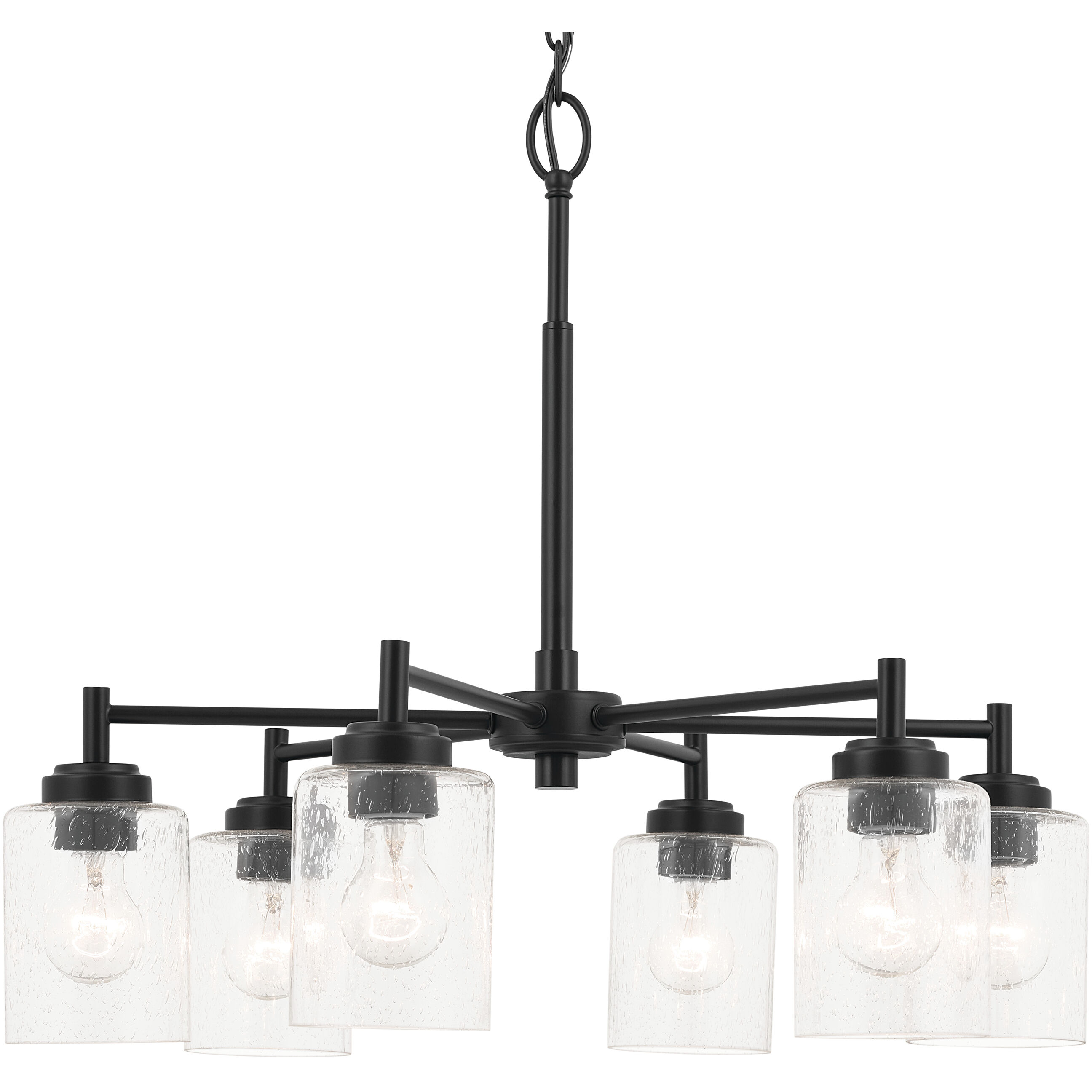 Winslow 6 Light Black Chandelier Ceiling Light, Large
