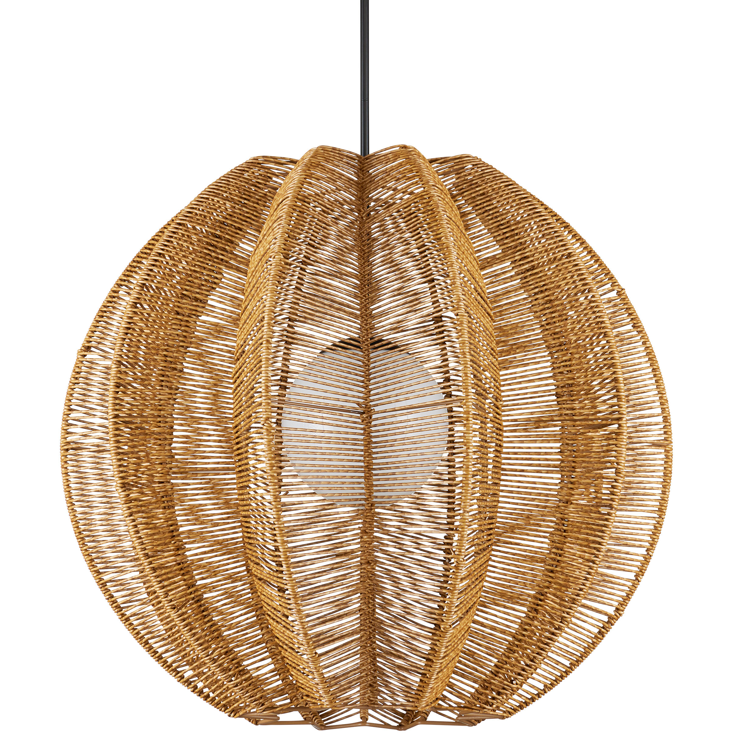 Barbary 1 Light 33.25 inch Natural/Black/Frosted White Outdoor Pendant