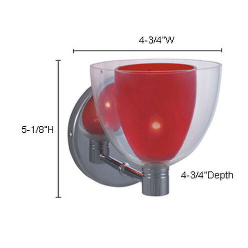 Lina 1 Light 5 inch Satin Nickel Wall Sconce Wall Light in Lina Red