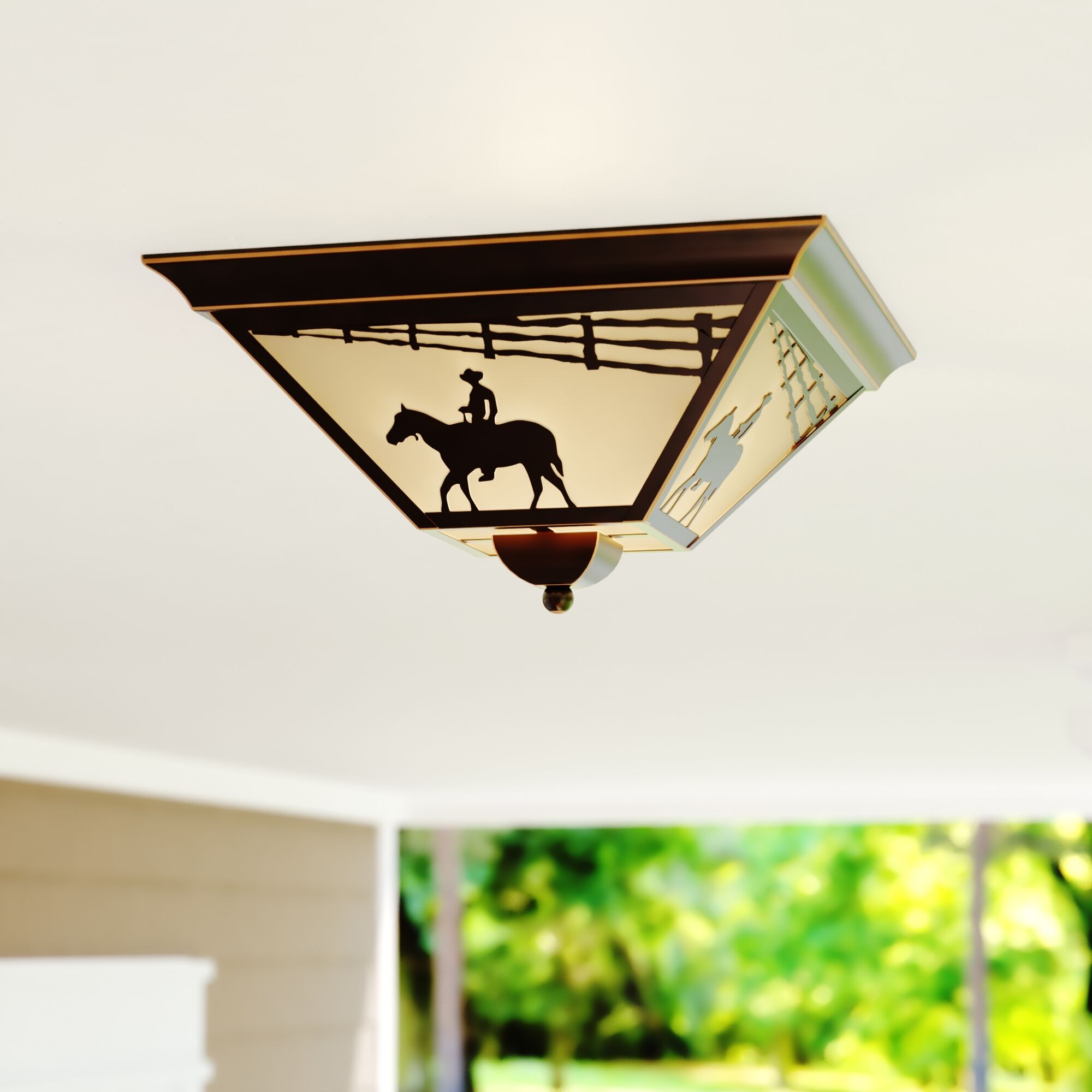 Trail LED 14 inch Burnished Bronze Outdoor Ceiling