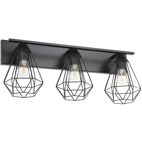 Tarbes 3 Light 25 inch Matte Black Bath Vanity Wall Light