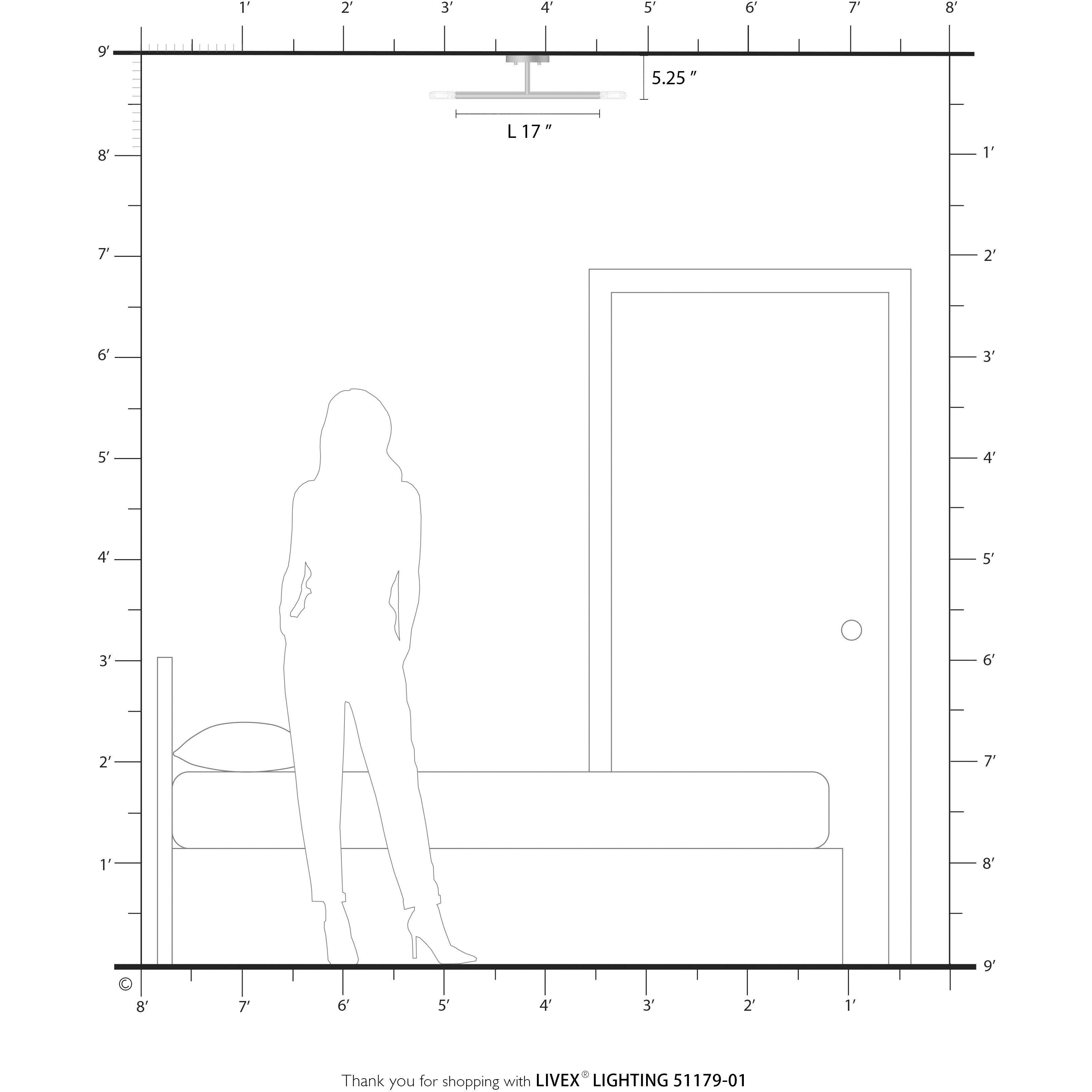 Copenhagen 2 Light 5.13 inch Antique Brass Semi-Flush Ceiling Light