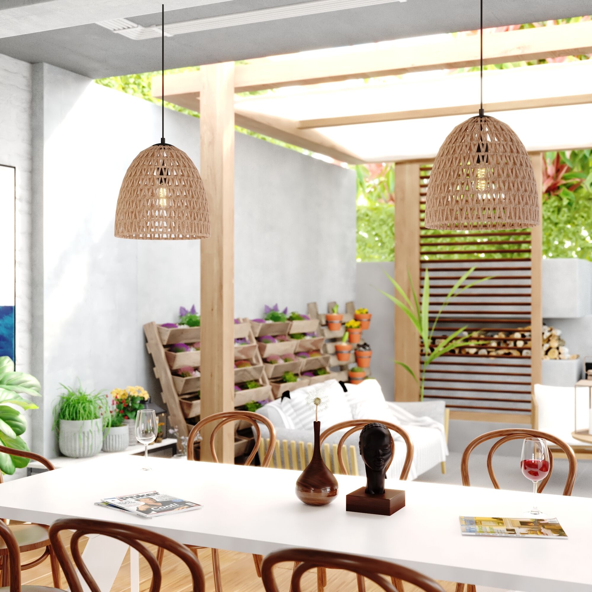 Nassau LED 14 inch Matte Black Pendant Ceiling Light