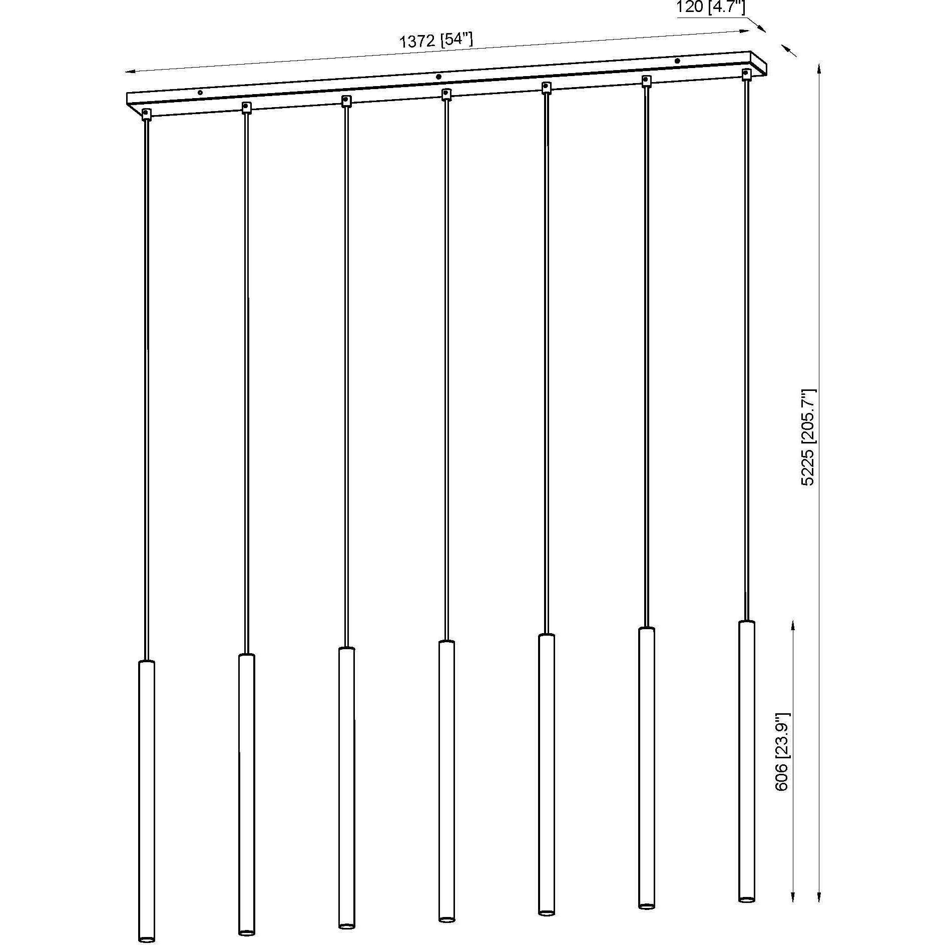 Forest Linear Chandelier Ceiling Light in Modern Gold