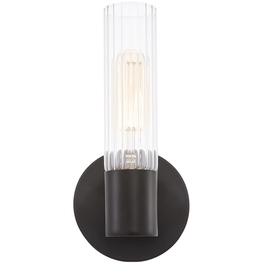 Fusion Collection - Rimini Family 1 Light 4.25 inch Matte Black ADA Wall Sconce Wall Light, EVOLV