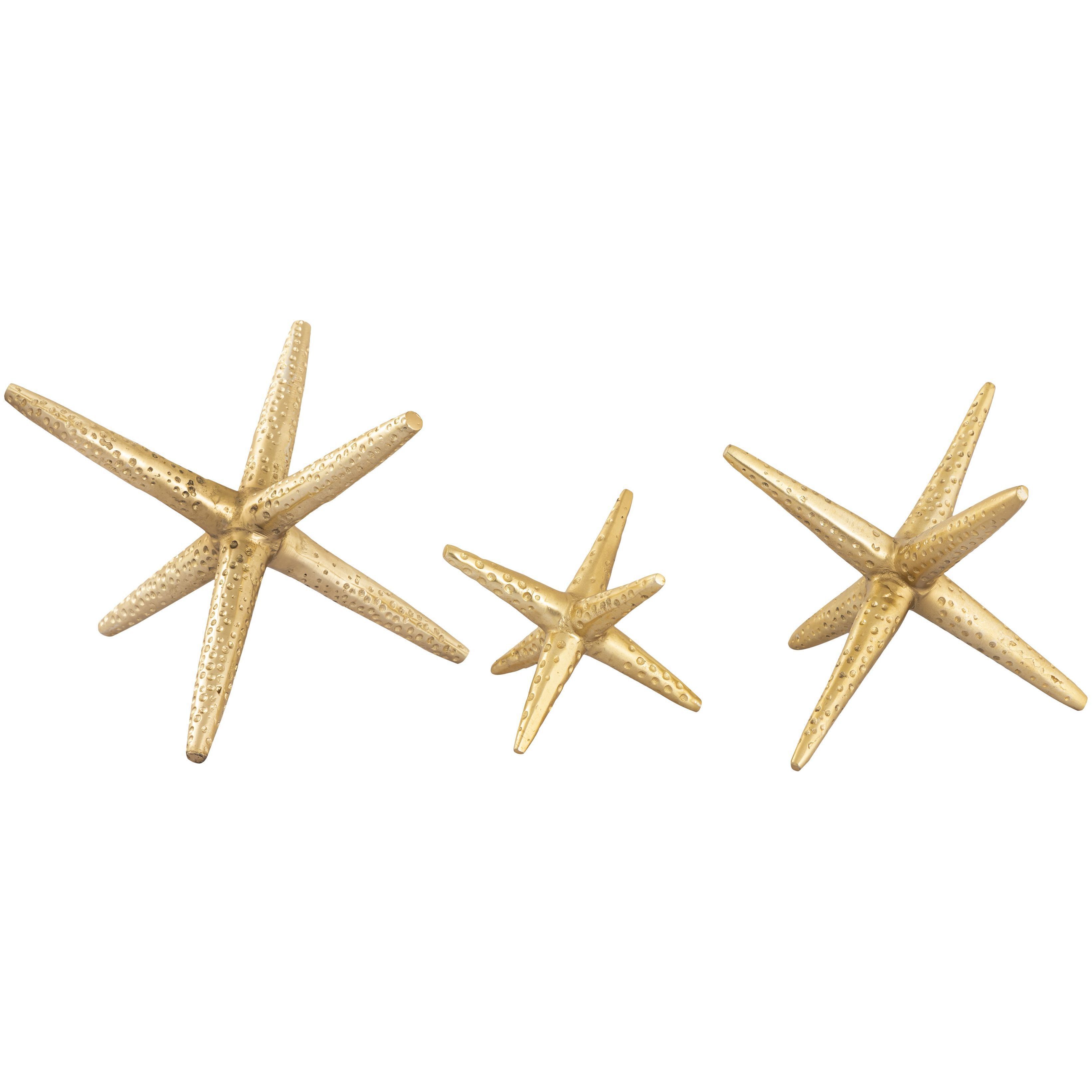 Star Jacks Polished Brass Decorative Object, Set of 3