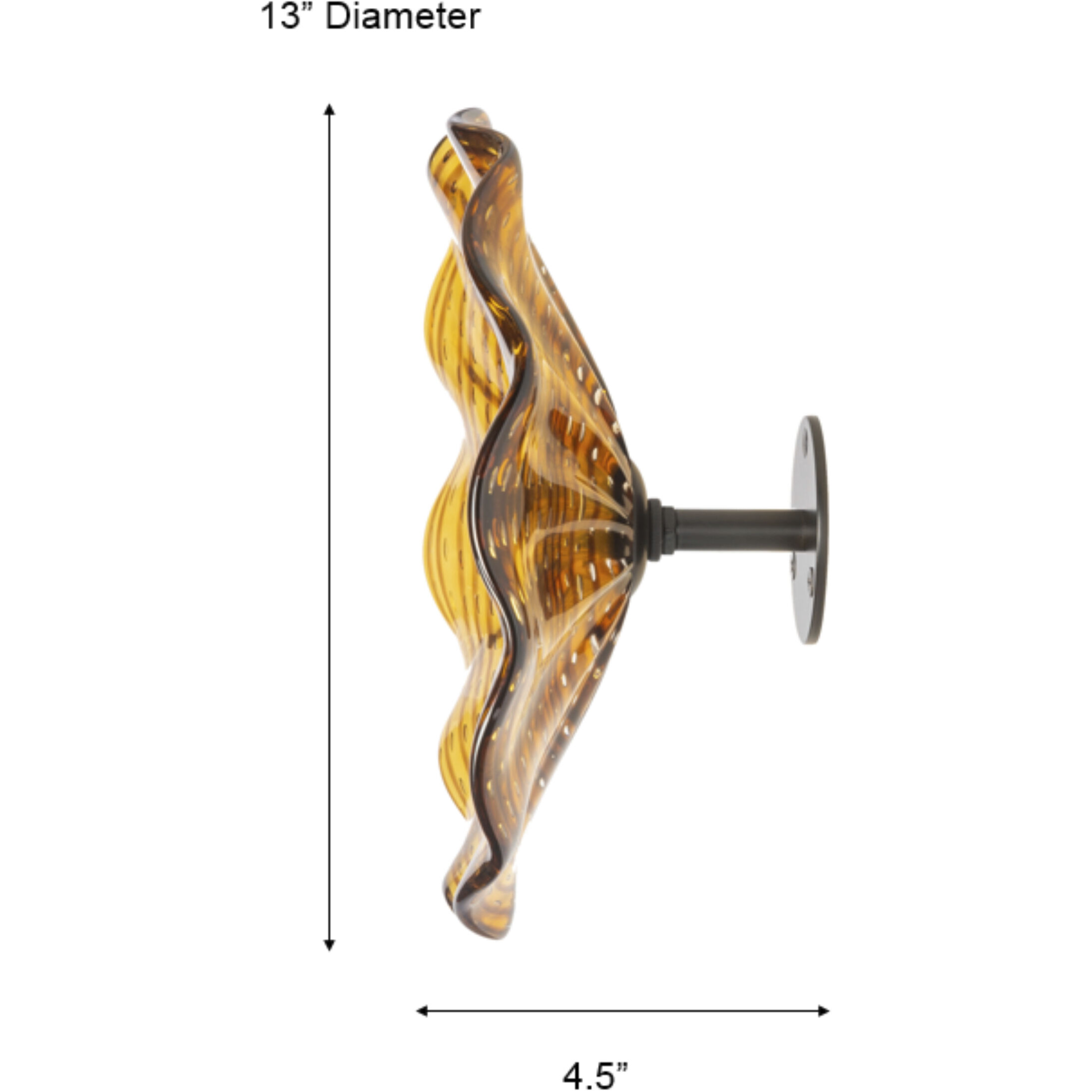 Rosslyn Amber Art Glass Wall Decor
