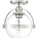 Pendleton 1 Light 9.38 inch Satin Nickel Semi-Flush Ceiling Light, Essentials