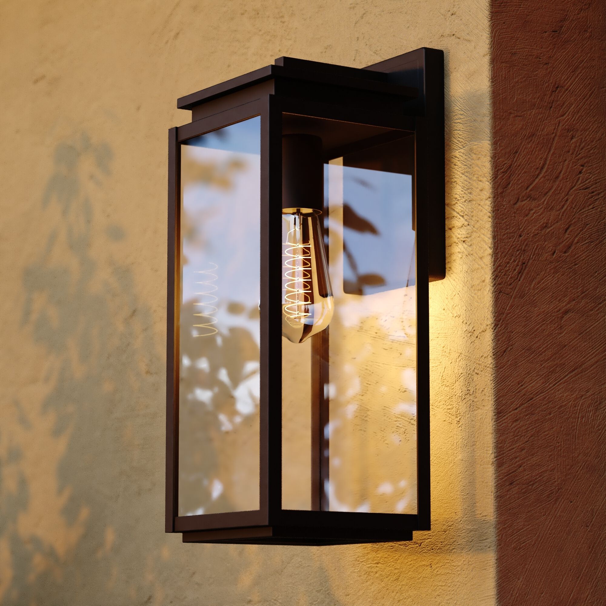 Uptown 1 Light 15.75 inch Matte Black Outdoor Wall Lantern