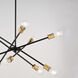 Gresham LED 34.25 inch Antique Gold and Matte Black Chandelier Ceiling Light