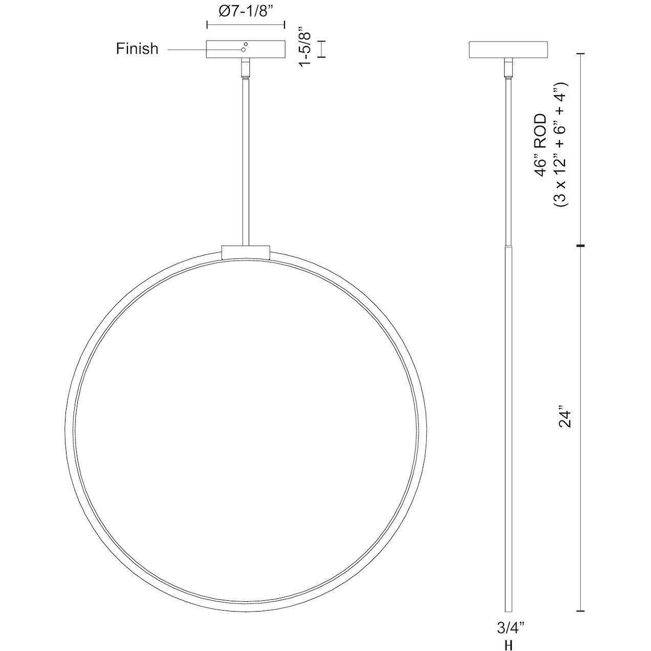 Cirque LED 0.75 inch Brushed Nickel Pendant Ceiling Light
