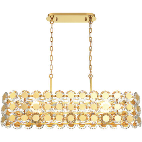 Perrene Linear Chandelier Ceiling Light in Gold