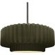 Radiance Collection - Pleated Tier Pendant Ceiling Light in Brushed Nickel, Black Cord, Replaceable Bulb, Matte Green, 16.25W x 6H, Form+Finish+Function