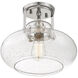 Traditional 1 Light 12 inch Polished Nickel Semi-Flush Ceiling Light