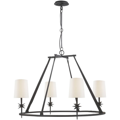 Ian K. Fowler Etoile 4 Light 35.5 inch Blackened Rust Chandelier Ceiling Light in Linen