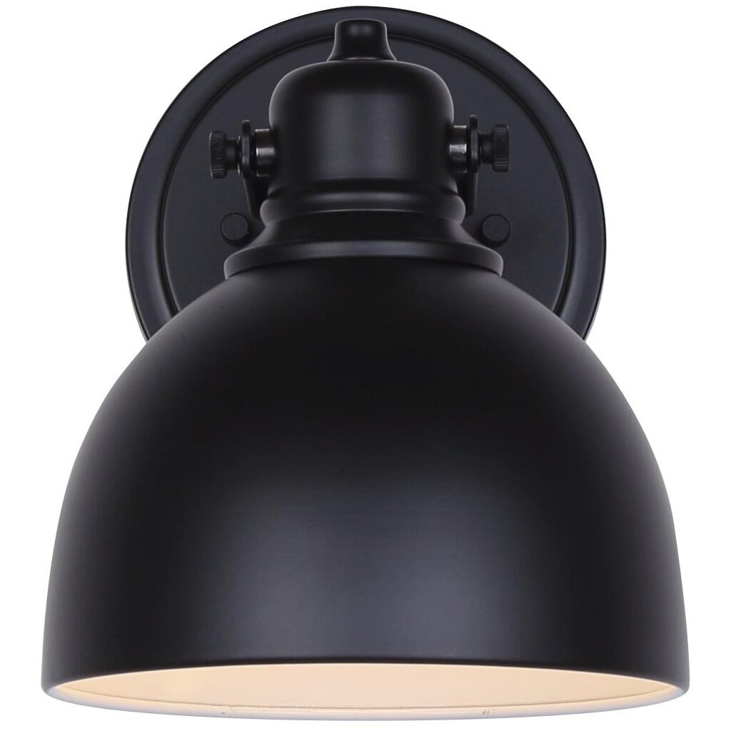 Polo 1 Light 8 inch Black Vanity Light Wall Light