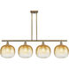 Ballston Brookhaven Sphere Island Light Ceiling Light in Brushed Brass, Amber Glass
