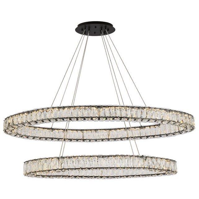 Monroe 2 Light 48 inch Black Pendant Ceiling Light