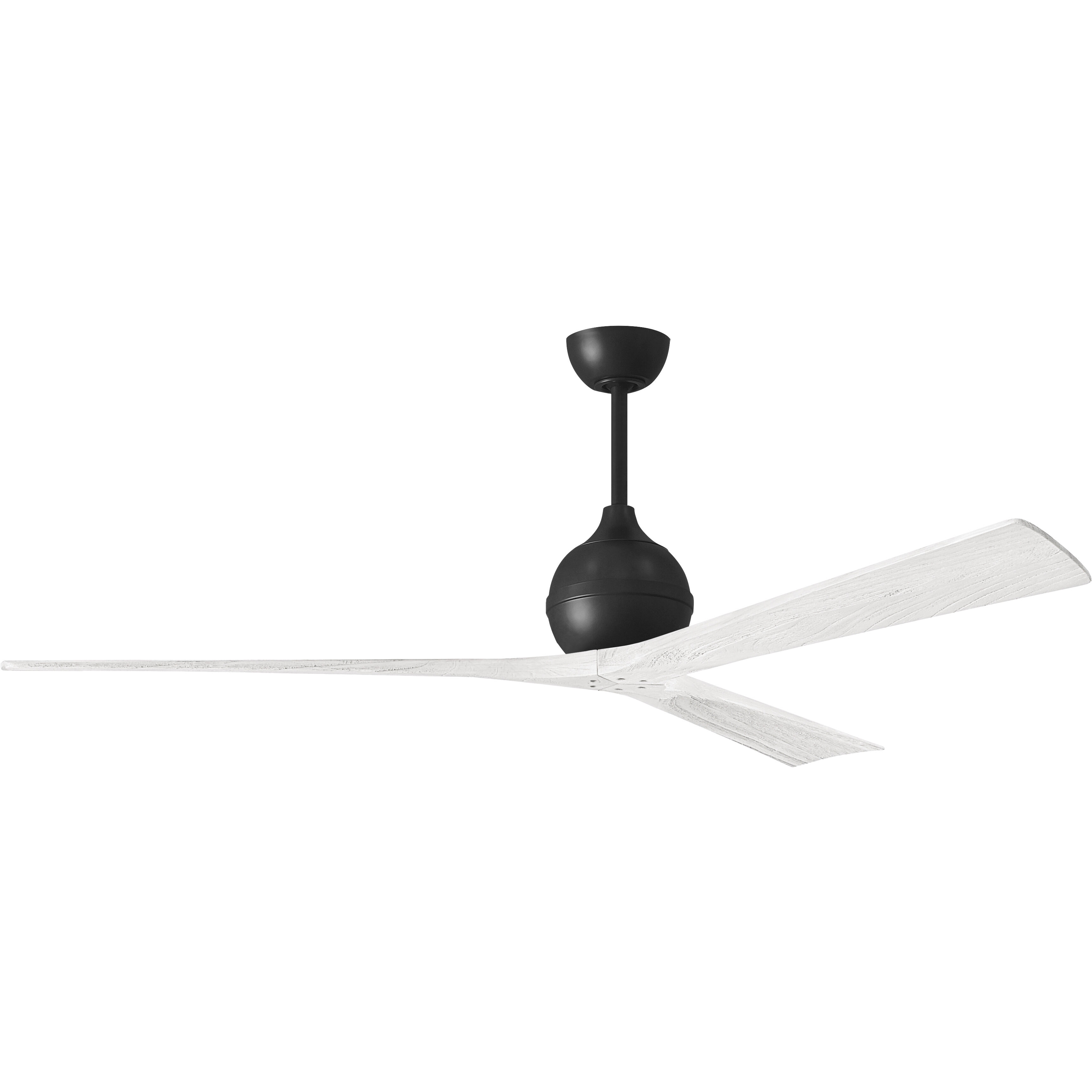Atlas Irene-3 72 inch Matte Black with Matte White Blades Paddle Fan
