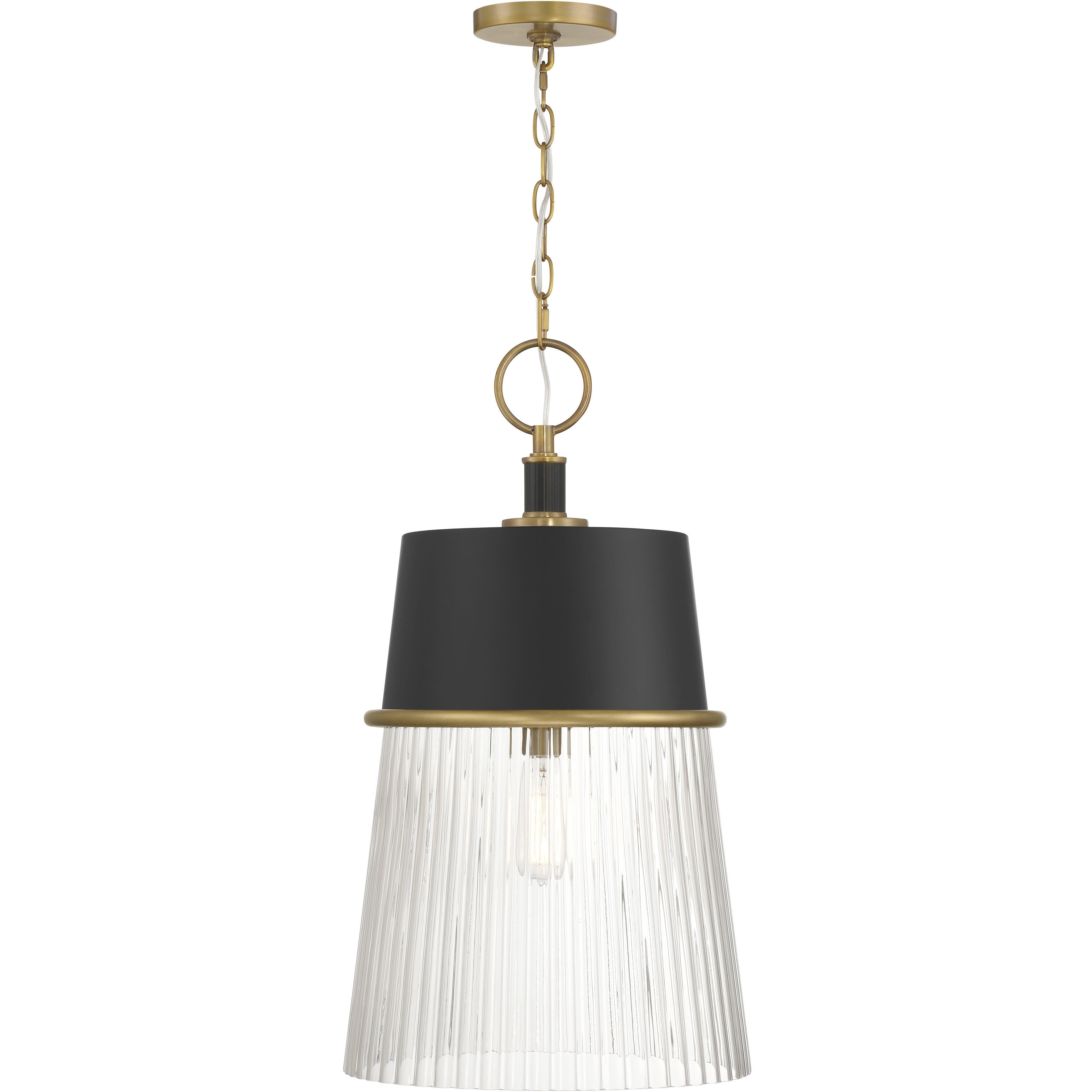 Stamford 1 Light 15 inch Legacy Brass and Dark Matte Black Pendant Ceiling Light