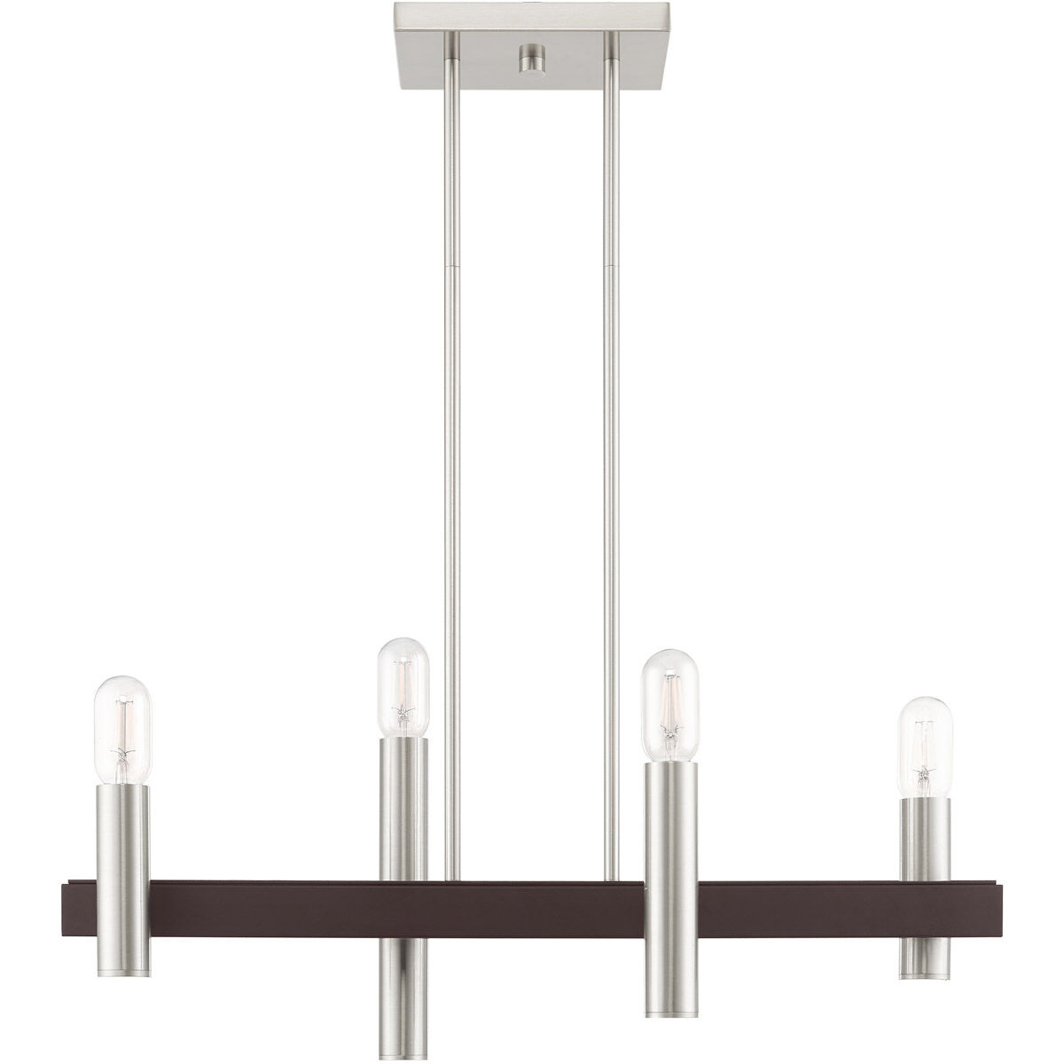 Helsinki 4 Light 8 inch Brushed Nickel with Bronze Accents Chandelier Ceiling Light