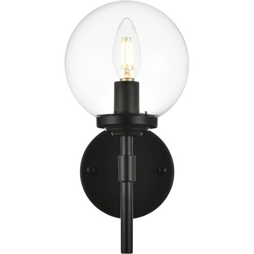 Ingrid 1 Light 6 inch Black Bath Sconce Wall Light