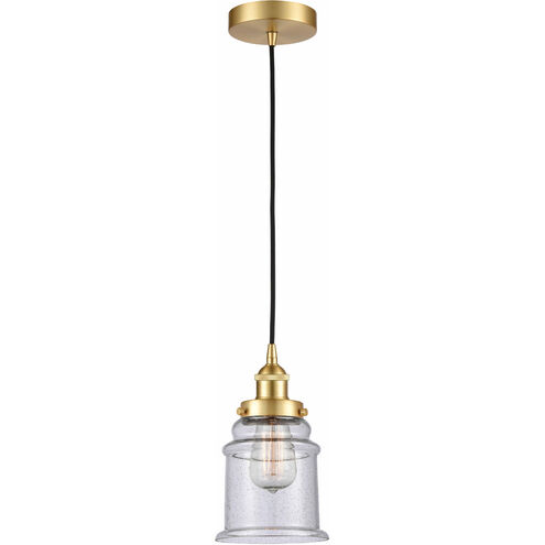 Edison Canton LED 6 inch Satin Gold Mini Pendant Ceiling Light