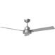 Jovie 52 52 inch Brushed Steel with Silver/American Walnut reversible blades Indoor/Outdoor Ceiling Fan