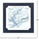 Charleston / Hilton Head / Kiawan Island / Savannah Blue and White Framed Art, Propac